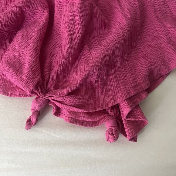 By Anthropologie Strapless Smocked Cover-Up Dress Pink Rose Large Fairy Hem - Picture 8 of 13